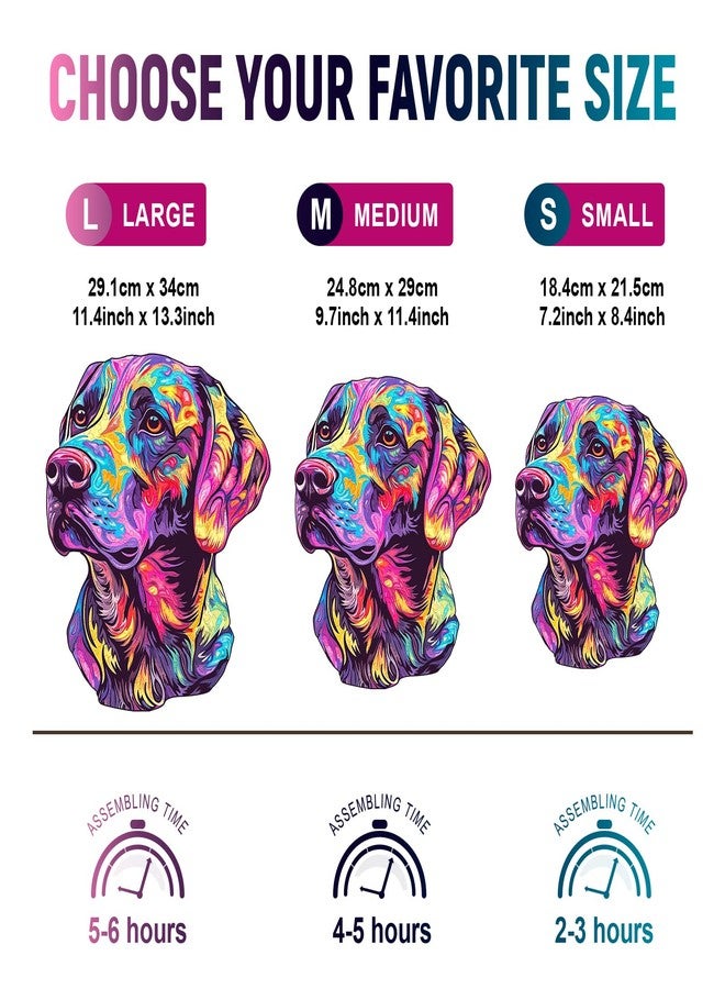 Purdicra Wooden Puzzles for Adults - Painted Labrador Wooden Jigsaw Puzzle, Unique Animal Shaped Wood Puzzles Adult, Christmas Birthday Gifts for Friends/Family, Home Decor 11.4 * 9.7in 157pcs - Image 5